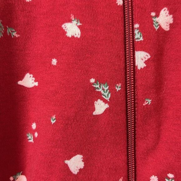 Nordstrom Red print holiday footie with headband NWT - Picture 9 of 13